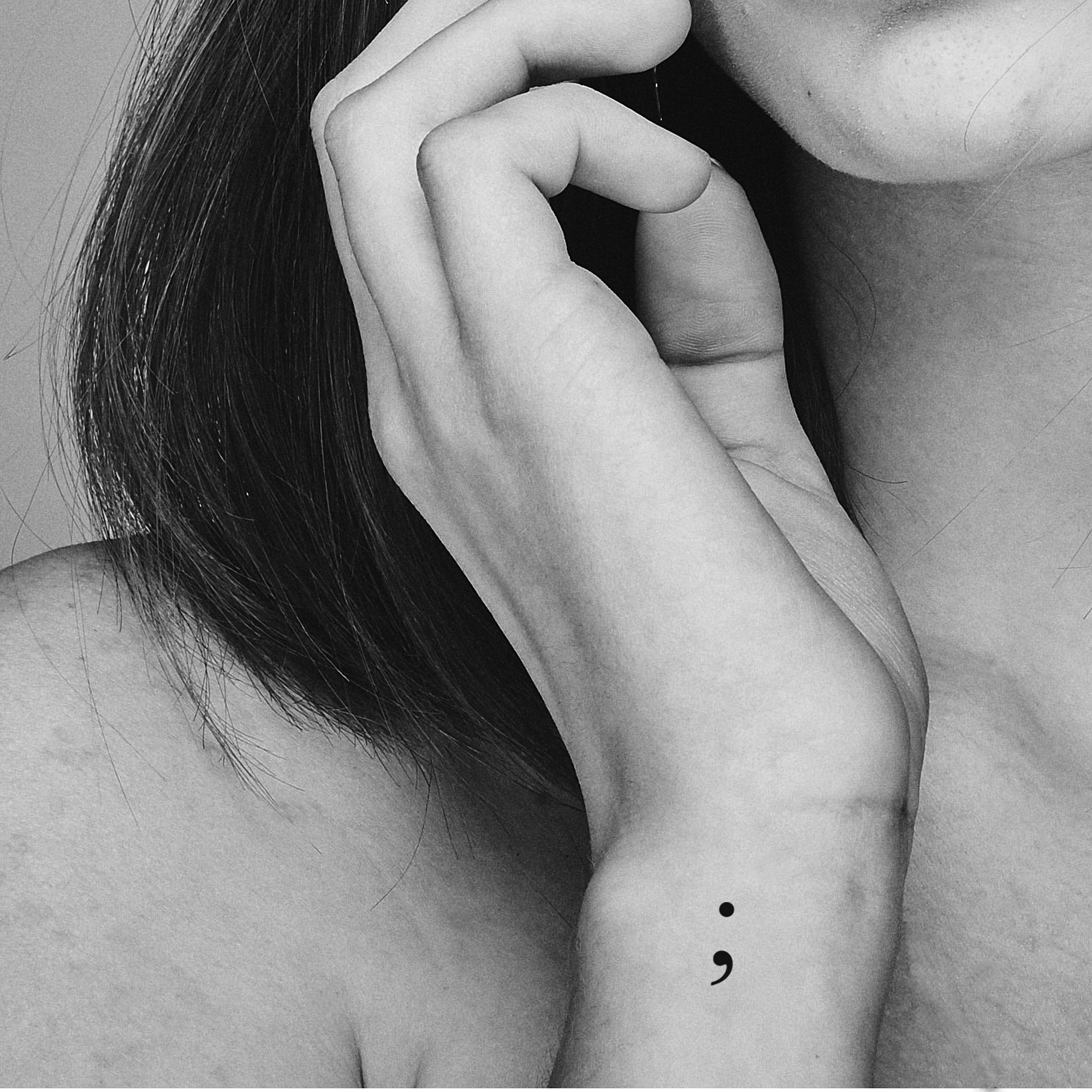 tiny semicolon temporary tattoo (set of 10)