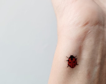vintage ladybug temporary tattoos (set of 6)