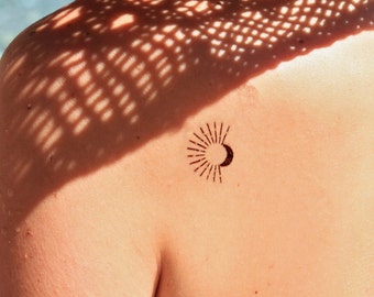 sun and moon temporary tattoo (set of 4)
