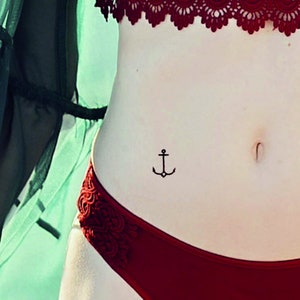 Tatuaggio temporaneo con ancora e cuore (confezione da 6) con tre diverse dimensioni da provare