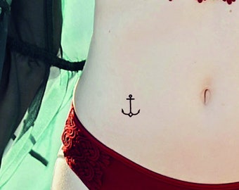 heart anchor temporary tattoos (set of 6), 3 different sizes