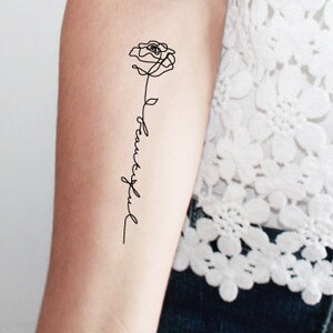 rose with stem temporary tattoo set of 2 image 2