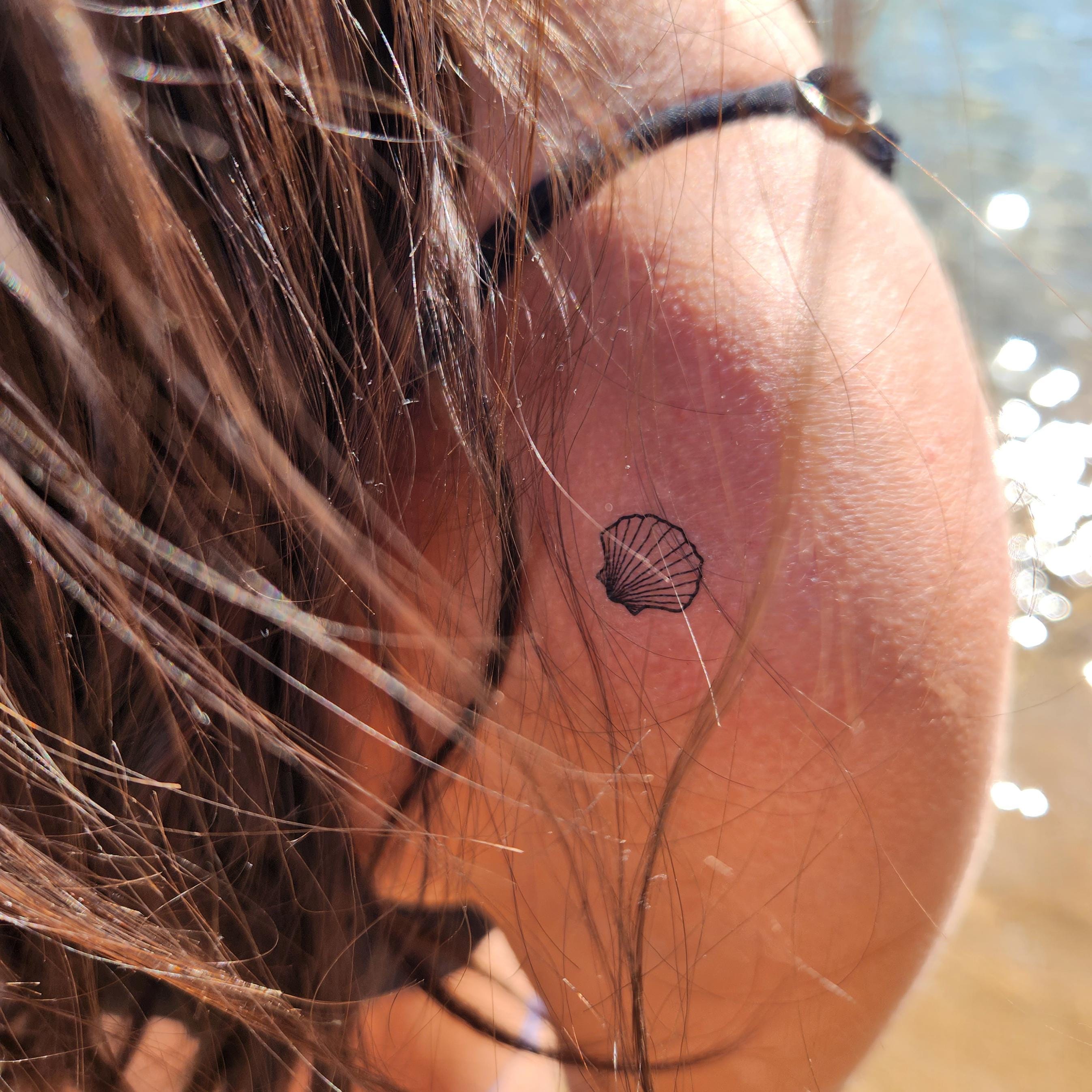 small shell temporary tattoo (set of 3)