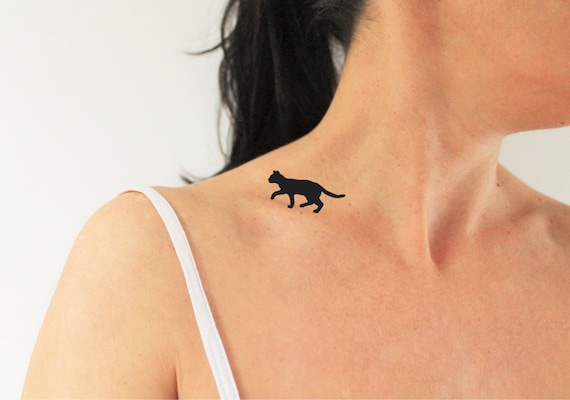 4 Cats Walking On My Shoulder Cat Temporary Tattoo Animal Etsy