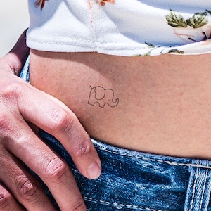 small elephant temporary tattoo (set of 4)