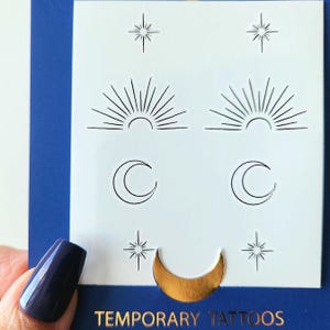 Temporäres Tattoo „Mond, Sonne und Sterne“ (2er-Set)