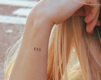 555 angel number temporary tattoos (set of 4)
