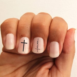 cross faith nail art water decals