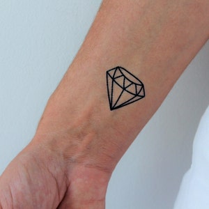 6 Diamond Temporary Tattoos / Geometric Diamond Temporary - Etsy UK