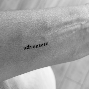 adventure word temporary tattoo (set of 4)