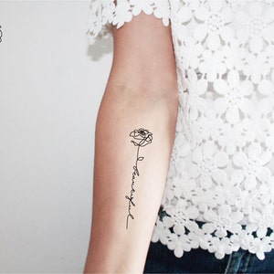 rose with stem temporary tattoo set of 2 image 3