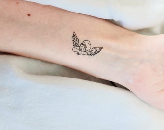 ange endormi tatouage temporaire (set de 3)