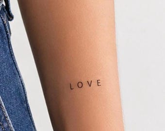 love word temporary tattoos (set of 5)