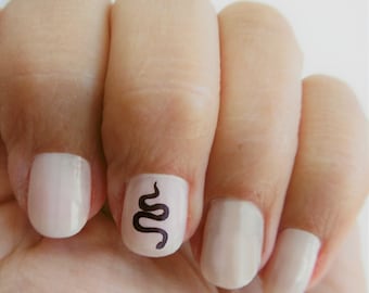 snake nail decals / moon and serpents nail decals / snake waterslide nail decals / snake and moon nail art