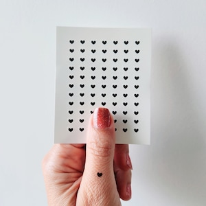 kleine schwarze Herzen temporäres Tattoo (Set von 77)