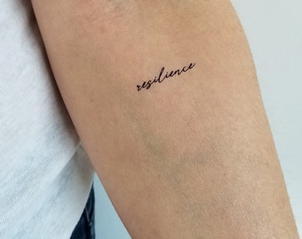 resilience word temporary tattoo (set of 4)