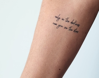 stars quote temporary tattoo (set of 3)