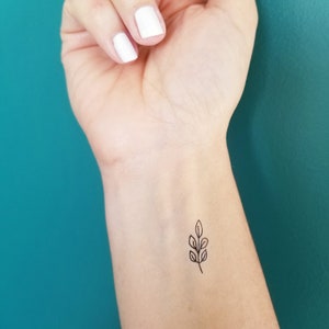 sprout temporary tattoos (set of 2)/ leaf tattoo