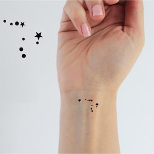 6 Aquarius zodiac temporary tattoos / astrologic temporary tattoo / aquarius sign / gift for Aquarius