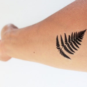 2 temporäre Tattoos mit schwarzem Farn, ein botanischer Genuss