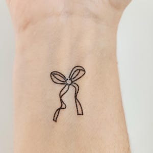 Temporary ribbon bow tattoos, set of 4 elegant tattoos for parties and gifts