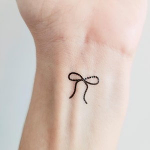 Temporary ribbon bow tattoos, set of 4 elegant tattoos for parties and gifts