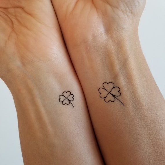 Clover Temporary Tattoo (2 Sets of 2) / Matching Tattoo for Mother