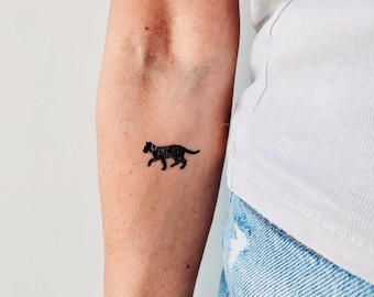 3 cats walking on my shoulder / cat temporary tattoo/ animal tattoo / silhouette cat tattoo/ black tattoo / cat lover