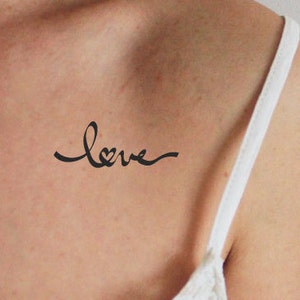 4 calligraphying word temporary tattoos