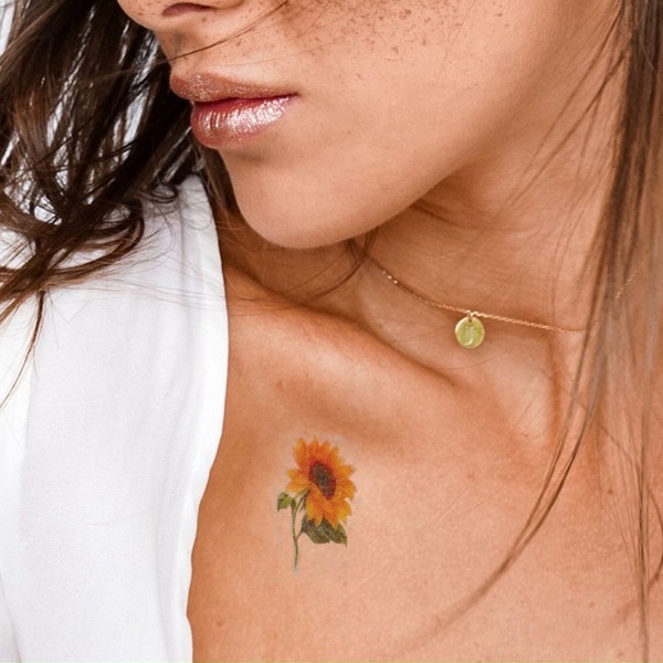 sunflower temporary tattoos (set of 4)