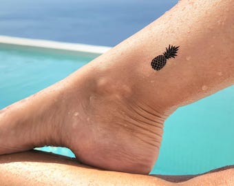 black little pineapple temporary tattoo (set of 4)