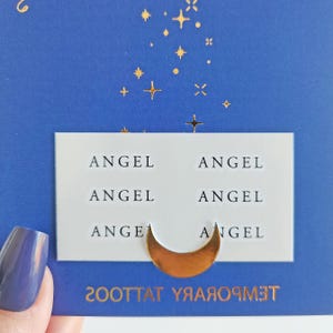 angel word temporary tattoos (set of 6)