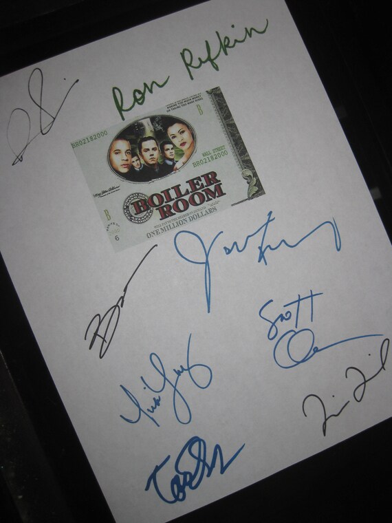Boiler Room Signed Film Movie Script Screenplay X8 Autograph Giovanni Ribisi Vin Diesel Nia Long Scott Caan Jamie Kennedy Ben Affleck Rifkin