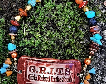 XL 8 3/4-inch Cowgirl Ceramic Earthy Southwestern Gemstone Beaded Bracelet: Turquoise, Onyx, Lava Stone Boho Bracelet, Australian Seller.