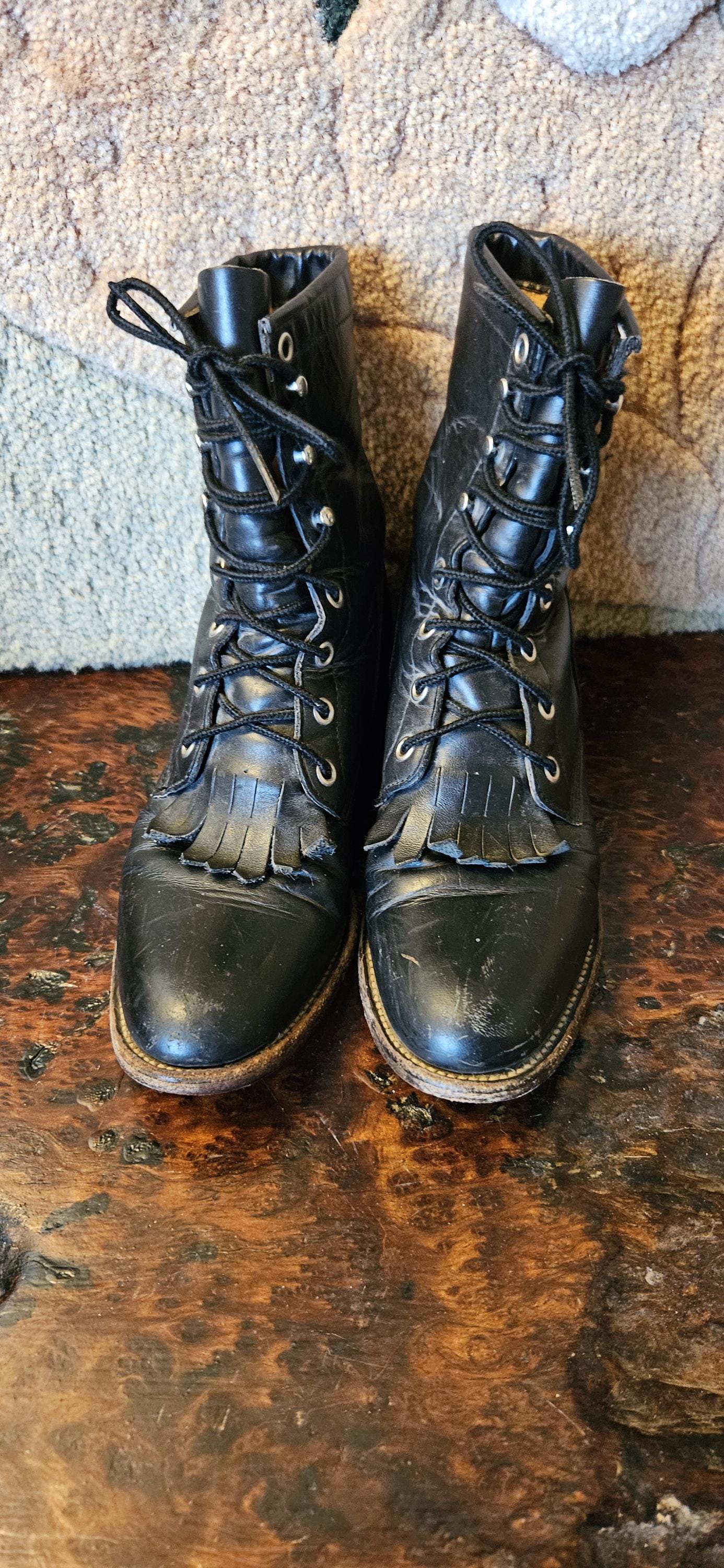 Black justin boots outlet