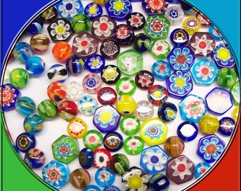 50 glasschevronbeads 8 - 10 mm Blumen