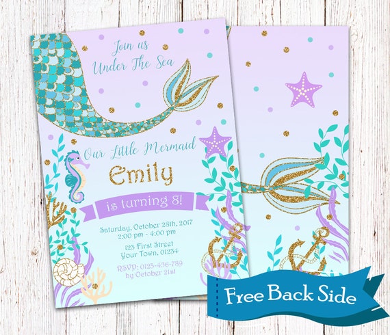 Mermaid Tail Birthday Invitations 10