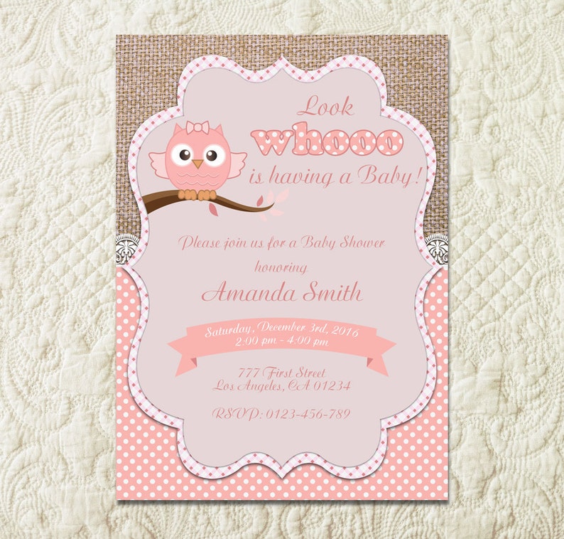 Owl Girl Baby Shower Invitation Pink Owl Baby Shower Etsy Owl Girl Baby Shower Invitation Pink Owl Baby Shower Etsy