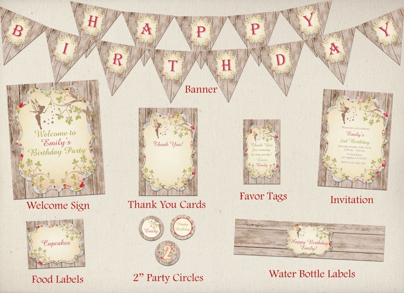 Enchanted Forest Birthday Party Package Fairy Garden Party Package Woodland Fairy Birthday Party Package Fairy Garden Party Package