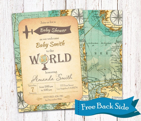 world baby shower invitation travel baby shower invitation map baby shower invitation welcome to the world baby shower adventure awaits travel baby shower invitations