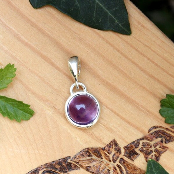 Pendentif en Argent 925 et Améthyste, bijou volute féerique nature, mariage médiéval fantasy, collier fée pierre violette, magie ésotérique