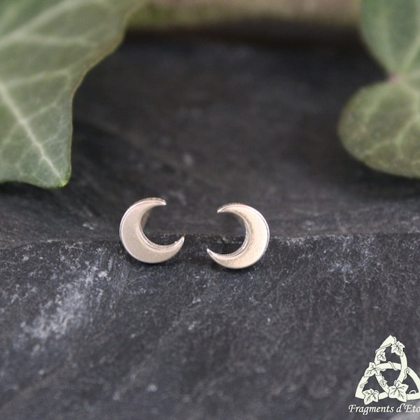 Moon earrings in silver, celestial crescent moon jewelry, fairy earrings, medieval fantasy wedding, esoteric magic