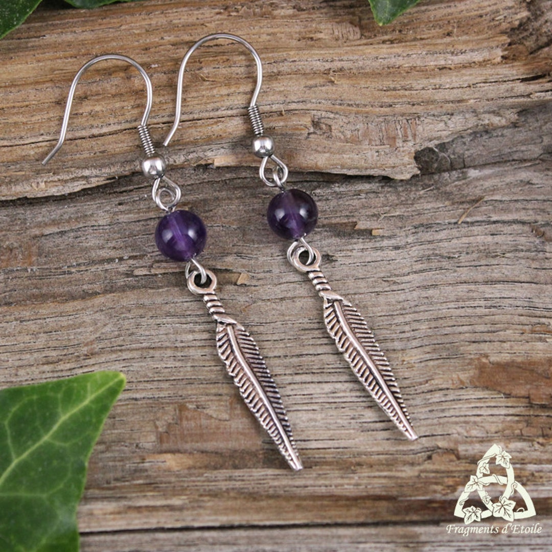 Boucles d'oreilles bleu argenté - France