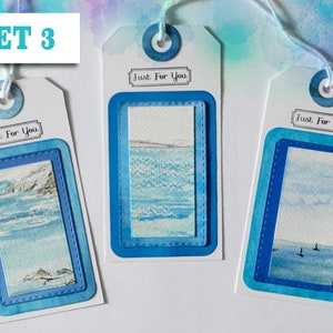 Set 3 - 3 gift tags featuring watercolour paintings of Cornish coastal scenes
