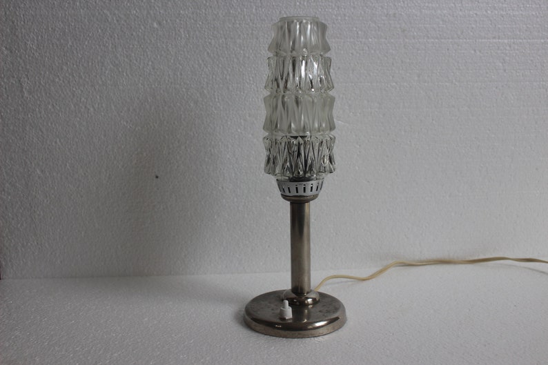 Vintage Mid Century Modern Lamp Vintage Desk Crystal Lamp Bedside Lamp Yugoslavia Lamp 1970s
