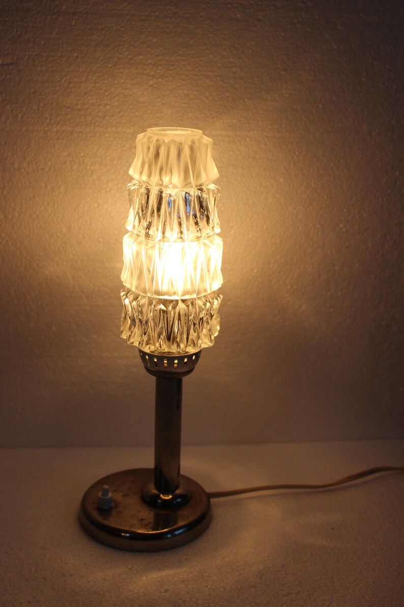 Vintage Mid Century Modern Lamp Vintage Desk Crystal Lamp Bedside Lamp Yugoslavia Lamp 1970s