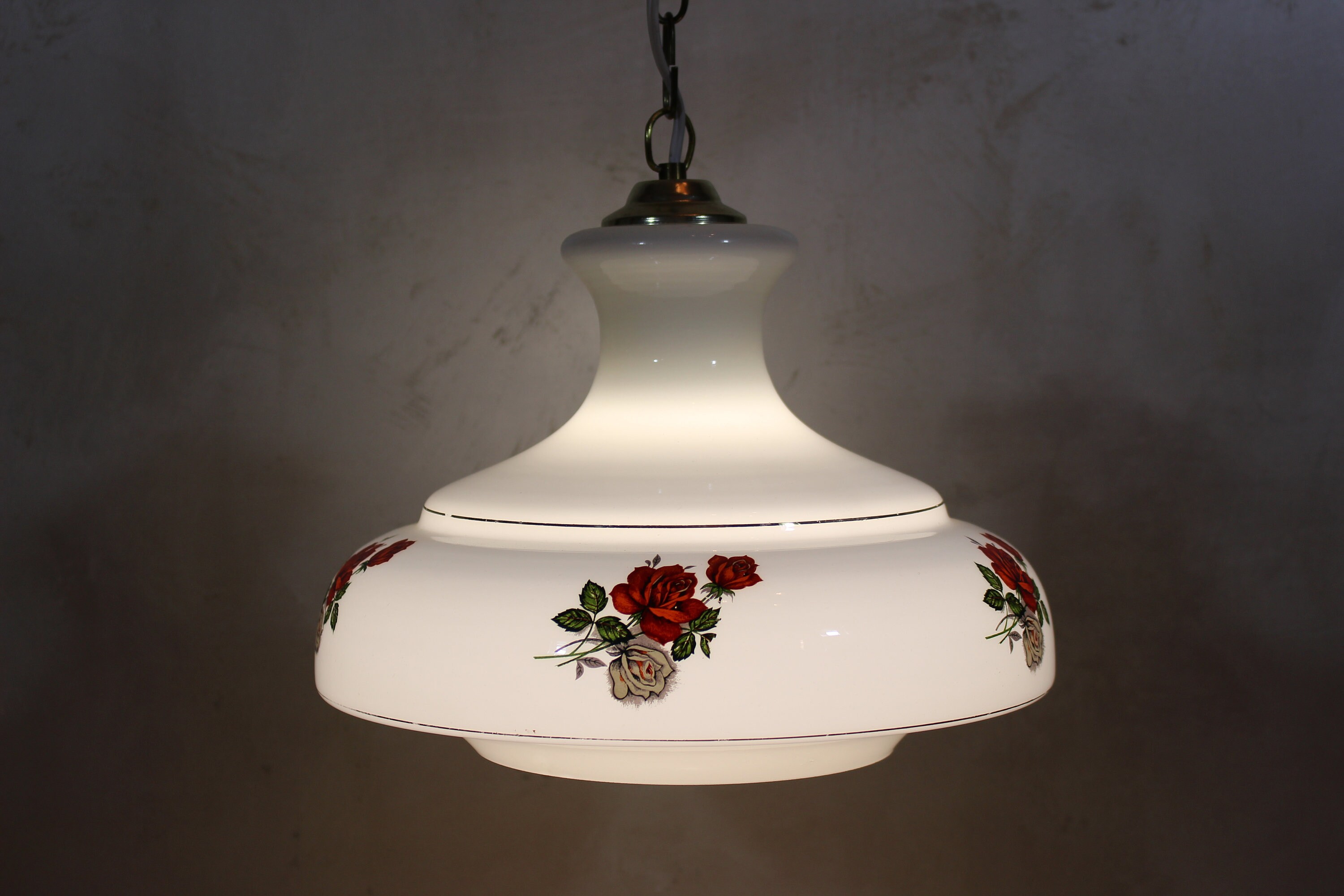 Vintage White Kitchen Pendant Light / Midcentury Light / Etsy