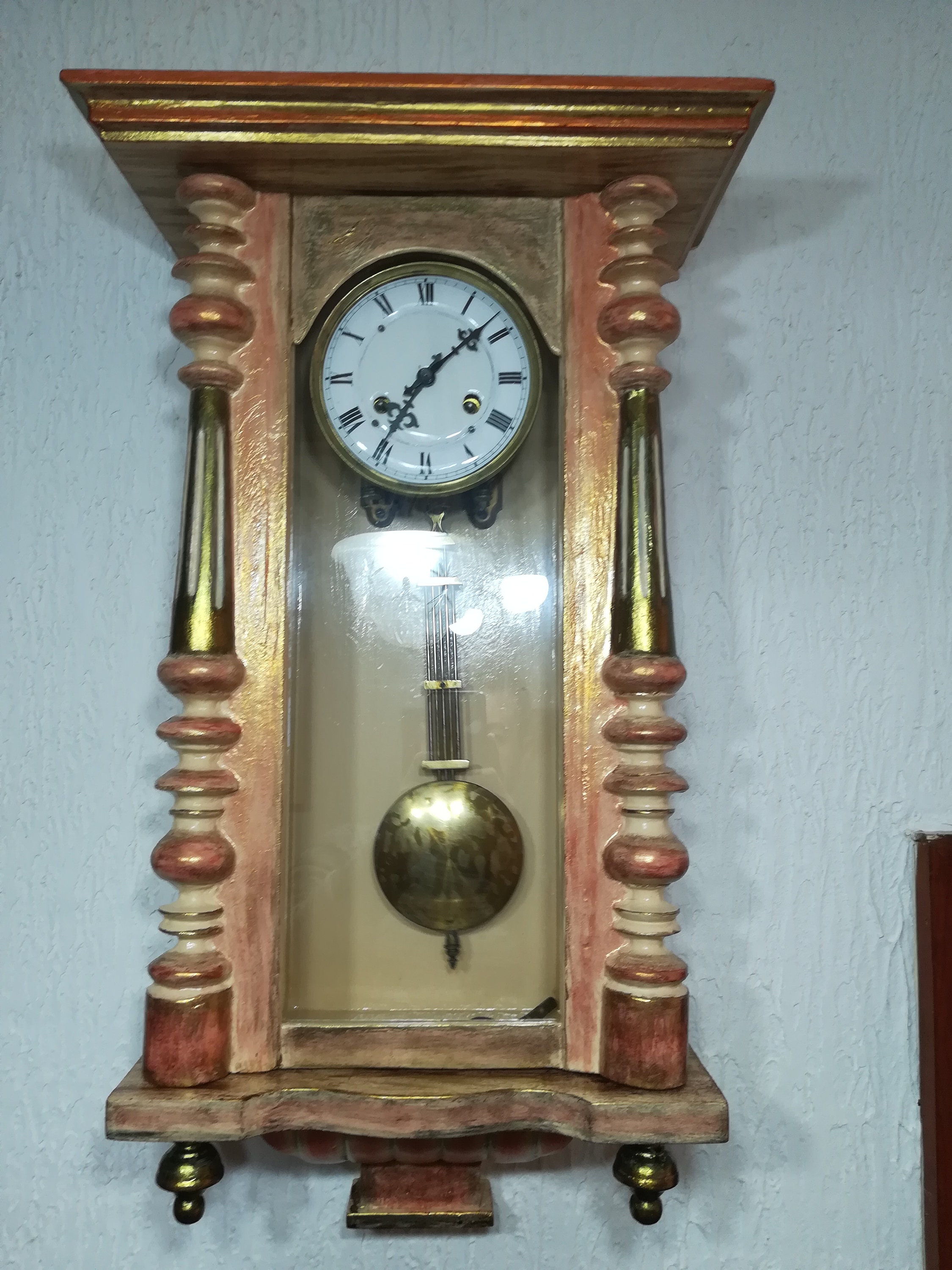 Reloj de pared antiguo Junghans Restaurado modernamente Modelo B 05 Reloj de pared aleman Etsy Mexico