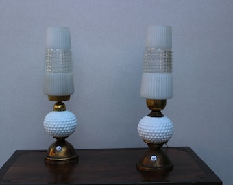 Vintage Table Lamps Pair / Mid Century European Lights / Bedside Lamps / 1970s