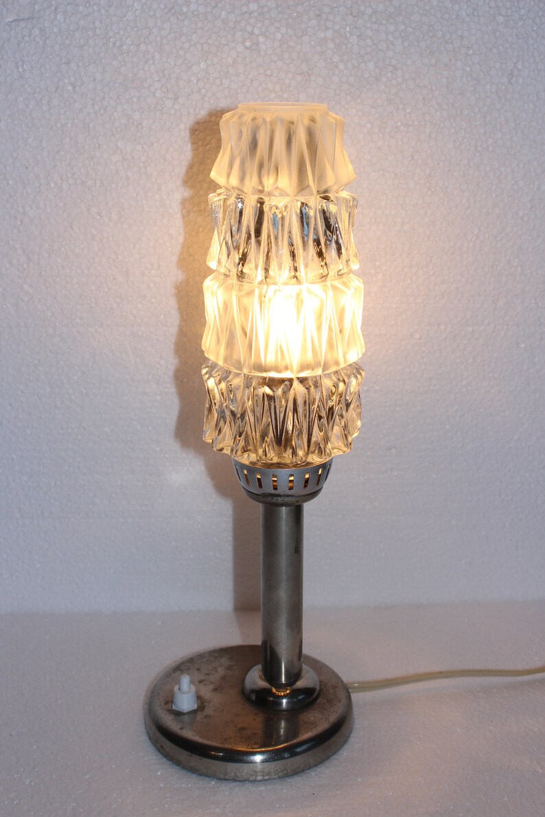 Vintage Mid Century Modern Lamp Vintage Desk Crystal Lamp Bedside Lamp Yugoslavia Lamp 1970s